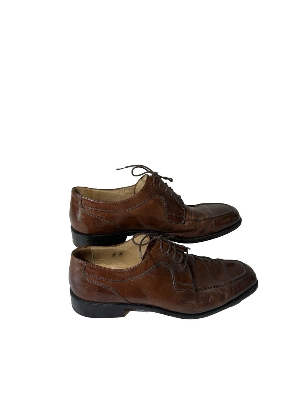 Mens Alfani Italy Brown Leather Derby Lace Up Dress Shoes Casual9 M Vintage